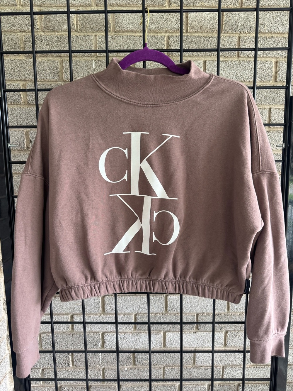 Calvin Klein Cropped Logo Sweatshirt - Mauve